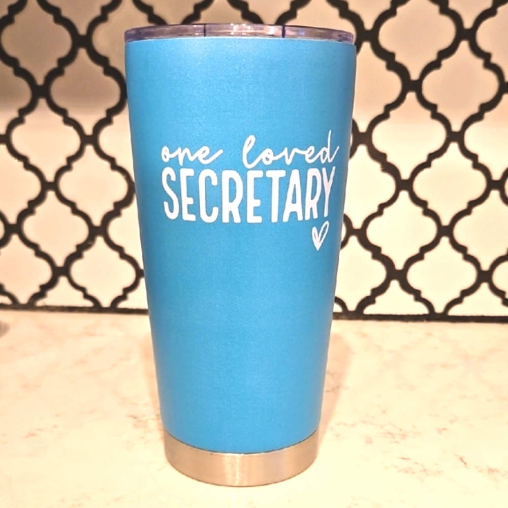Stainless Steel Tumbler with Secretary Print 20oz